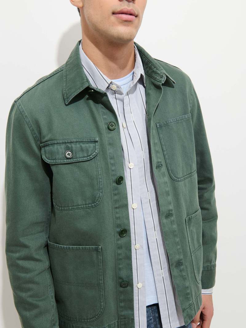 Alex Mill Garment Dyed Work Jacket in Recycled Denim