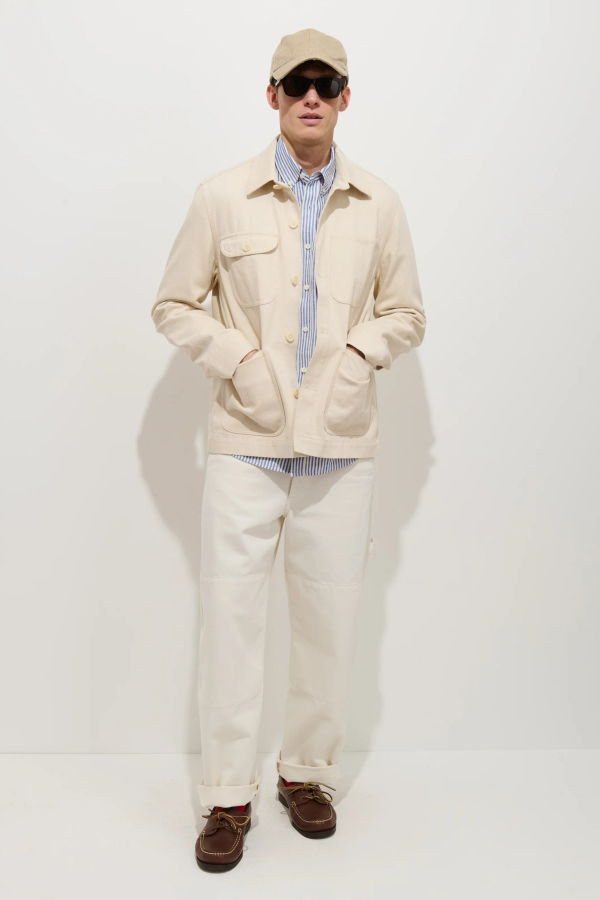 Alex Mill Garment Dyed Work Jacket in Recycled Denim