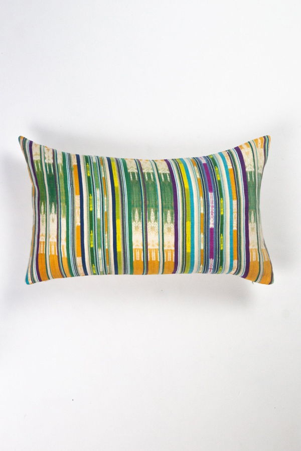 Archive New York Vintage Ikat Pillow - Green/Peach