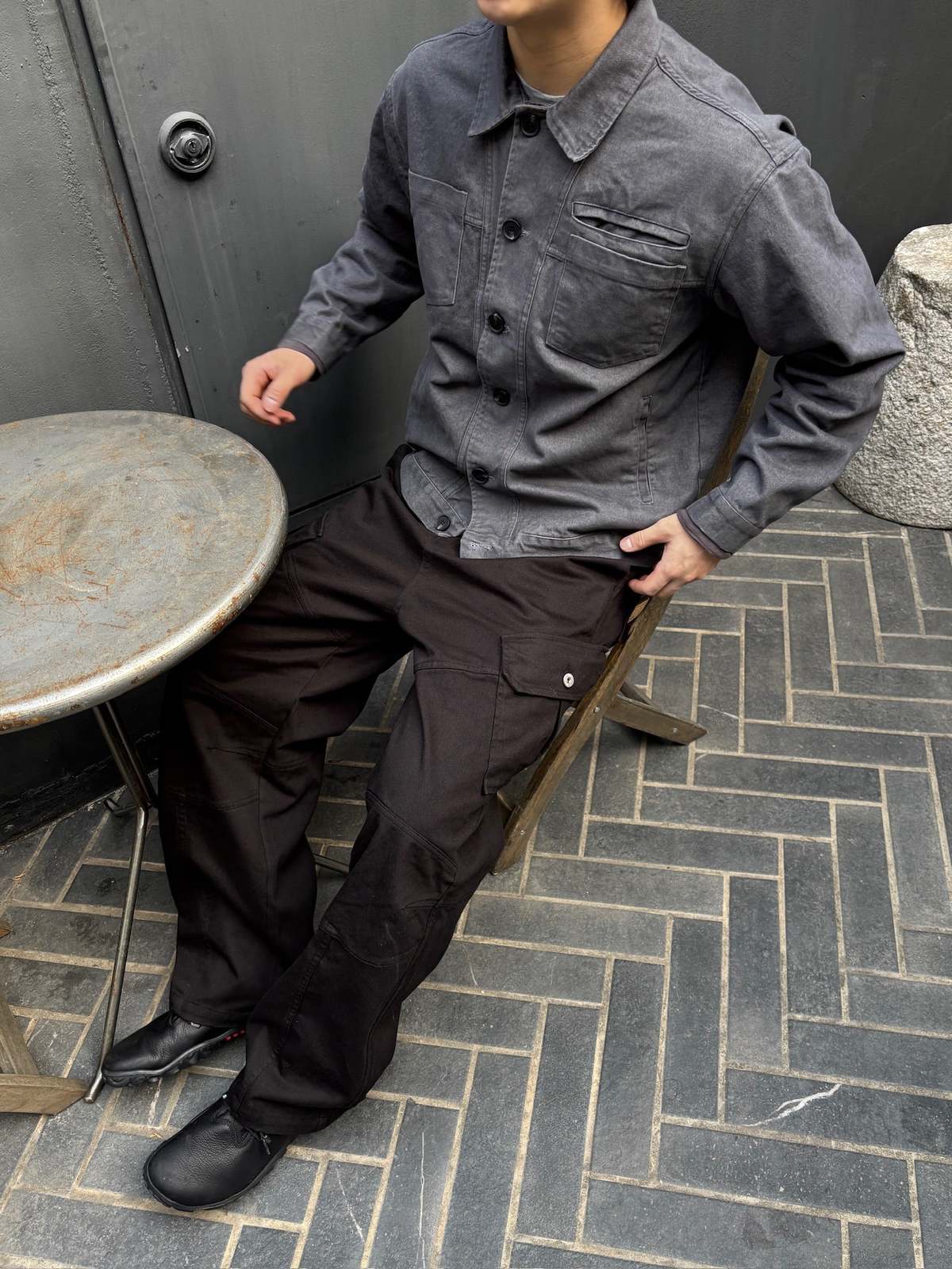 The NKC Store Patin Cargo Pants - Black Denim - Image 2 of 2