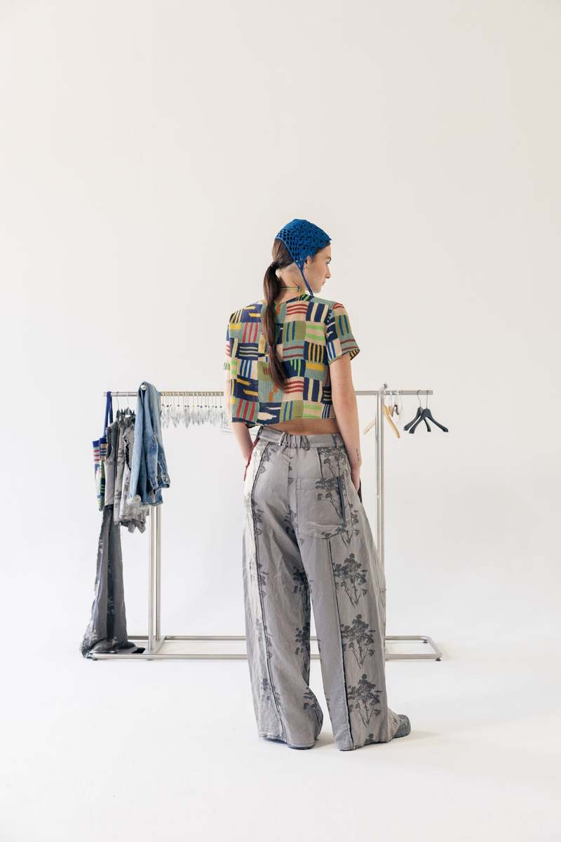 Serienumerica Cropped Printed T-Shirt - Sand