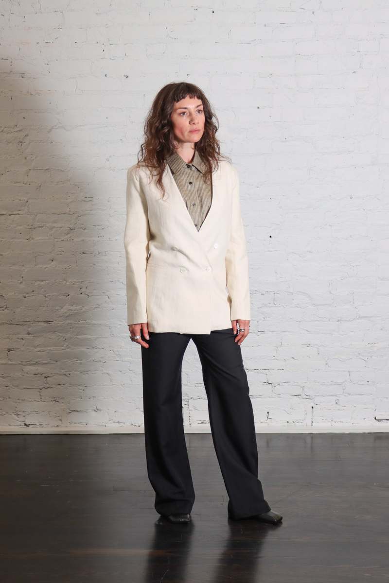 Enza Costa Linen Double Breasted Jacket