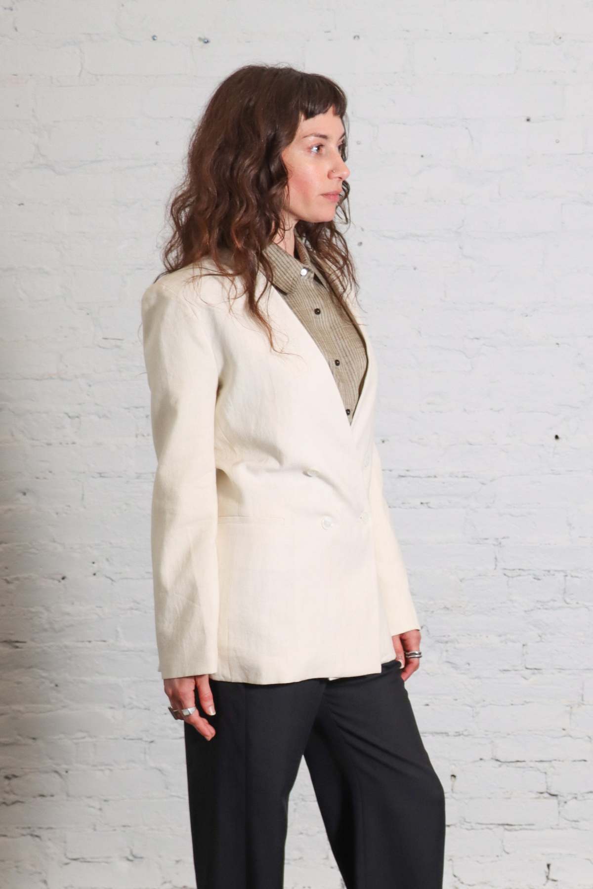 Enza Costa Linen Double Breasted Jacket - Image 6 of 8