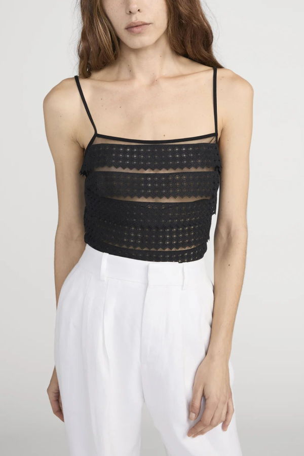 FRAME Denim The Lattice Crochet Cami