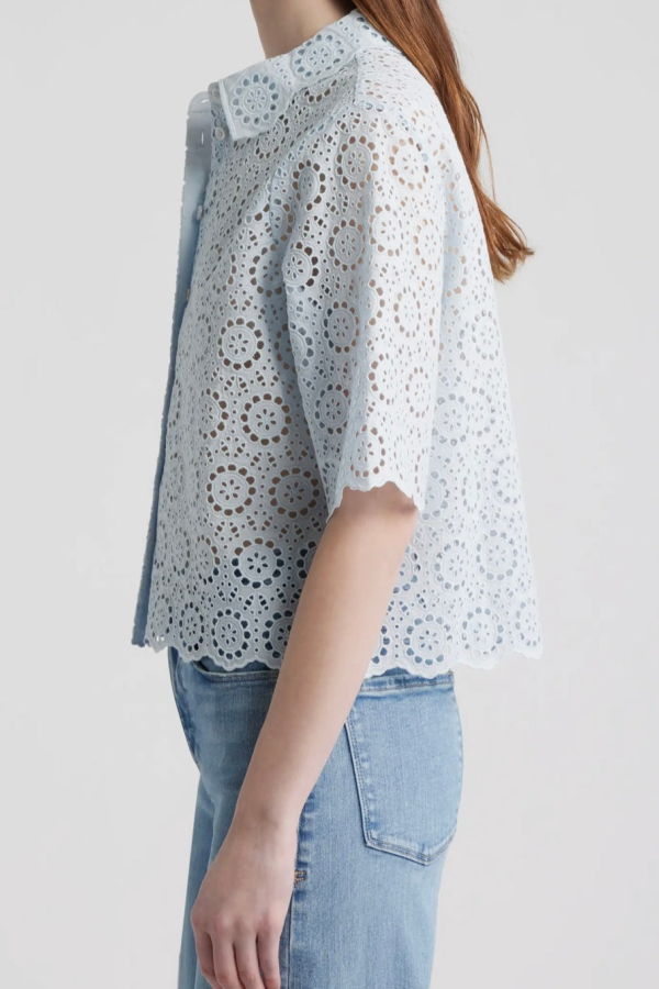 FRAME Denim The Petal Eyelet Shirt