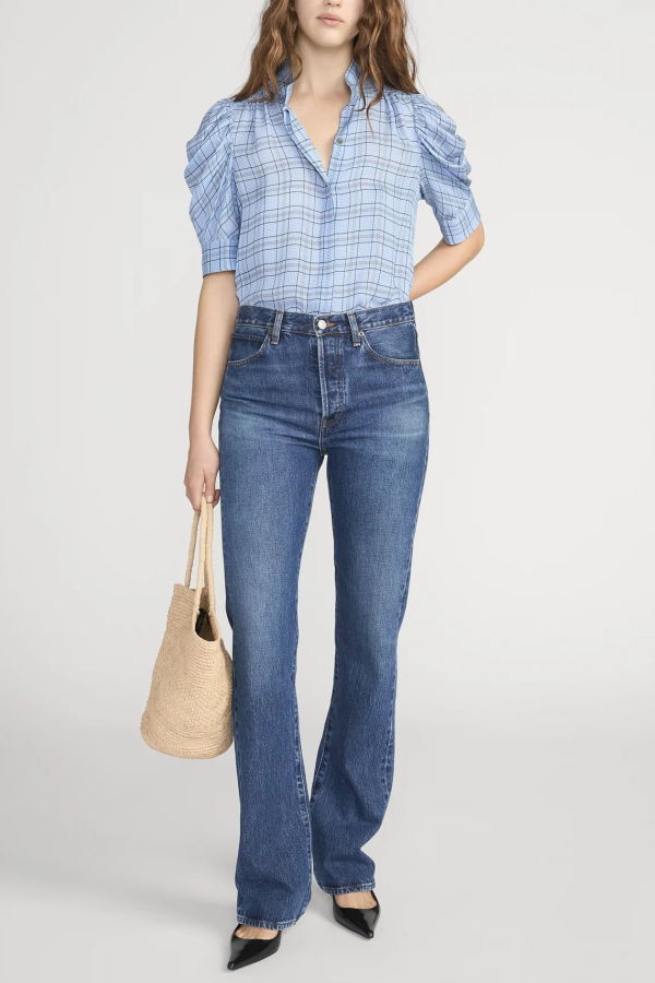 FRAME Denim The Plaid Gillian Top