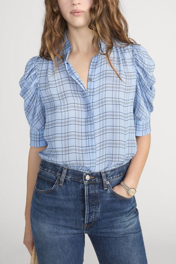 FRAME Denim The Plaid Gillian Top