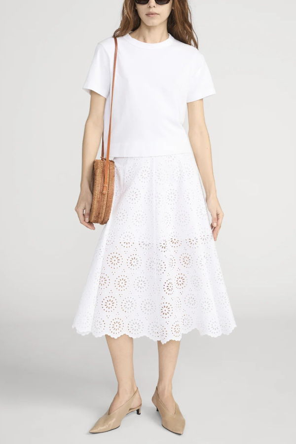 FRAME Denim The Solstice Eyelet Skirt