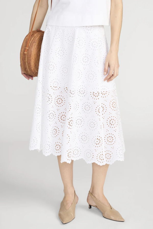 FRAME Denim The Solstice Eyelet Skirt