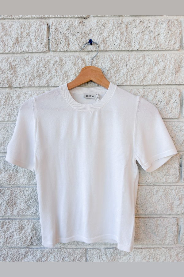 Jonathan Simkhai Devon Knit Tee - White