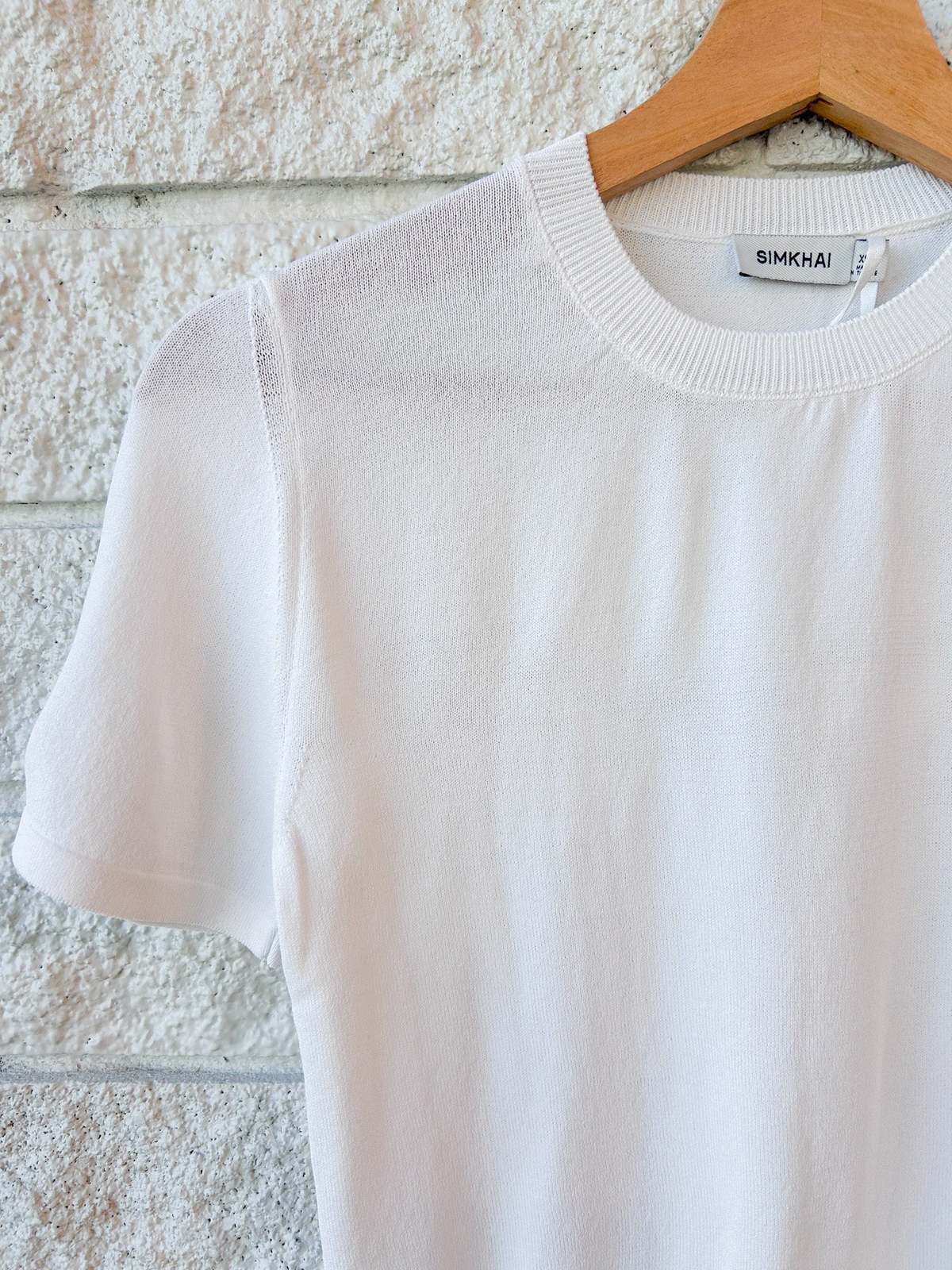 Jonathan Simkhai Devon Knit Tee - White - Image 3 of 4