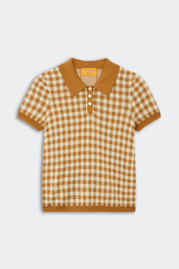 Guest in Residence Gingham Shrunken Polo
