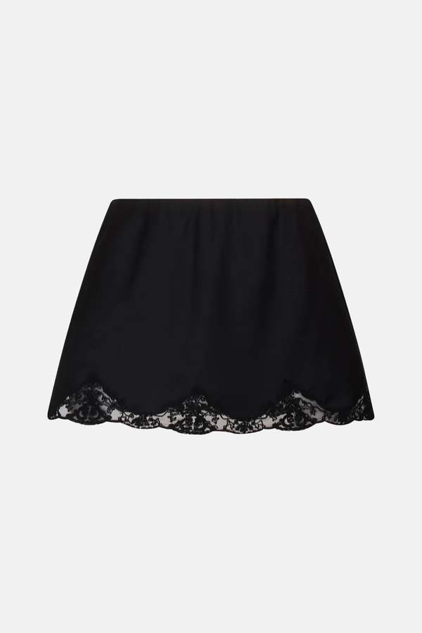 LoveShackFancy Belve Slip Mini Skirt