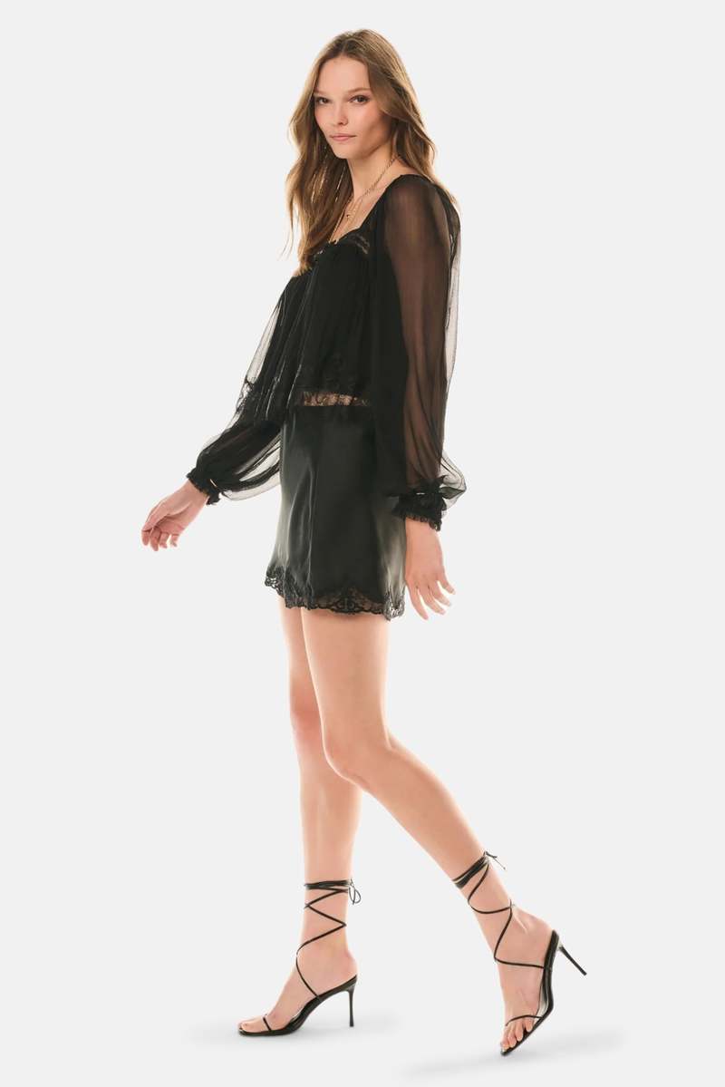 LoveShackFancy Belve Slip Mini Skirt