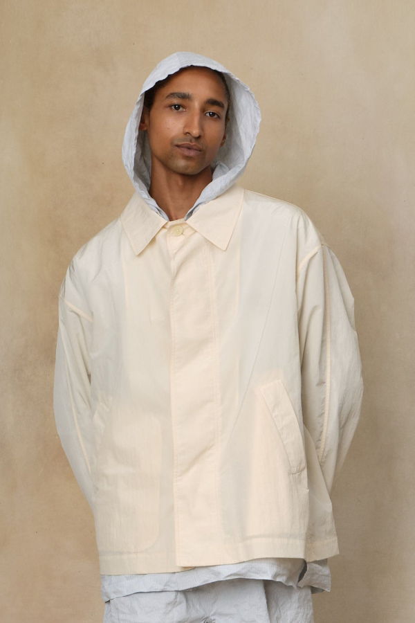 Colbo Hooded Shirt, Pinstripe