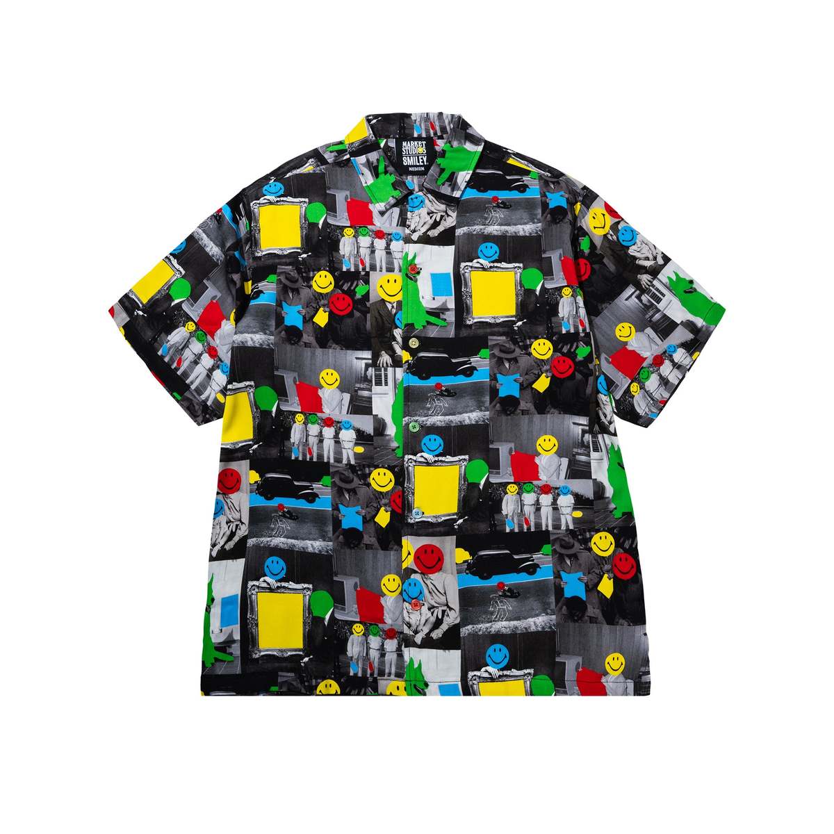MARKET Smiley Collage SS Woven Shirt - Multi - Image 1 of 3