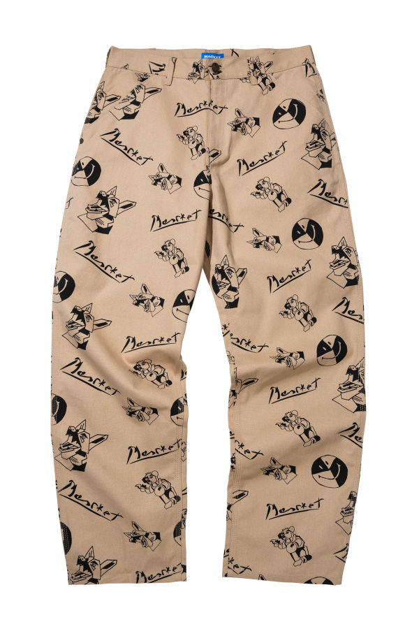 MARKET Smiley Cubism Double Knee Pant - Khaki