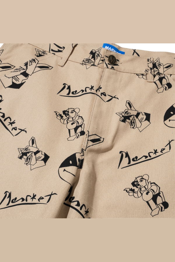 MARKET Smiley Cubism Double Knee Pant - Khaki