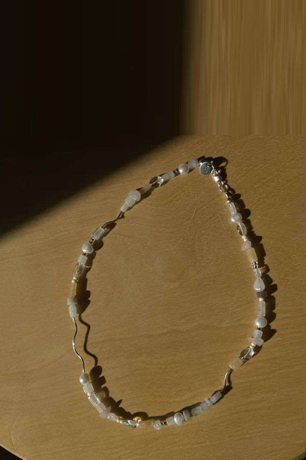 Sea + Pattern Mixed Media Necklace