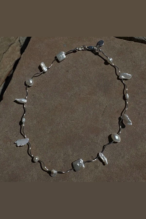 Sea + Pattern Pearl Sequence Necklace