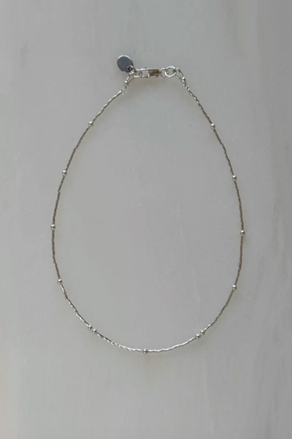 Sea + Pattern Sterling Beaded Necklace 15.5"