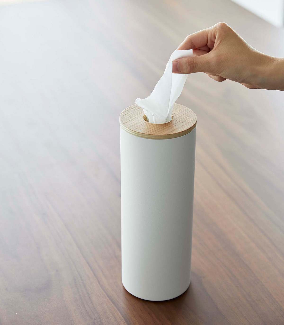 Yamazaki Home Round Tissue Case - Steel + Wood - Image 23 of 36