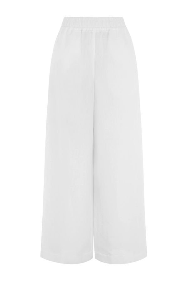 Aligne Alara Linen Wide Leg Trouser - White