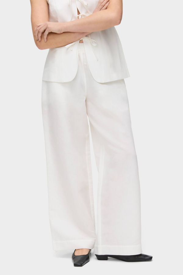 Aligne Alara Linen Wide Leg Trouser - White
