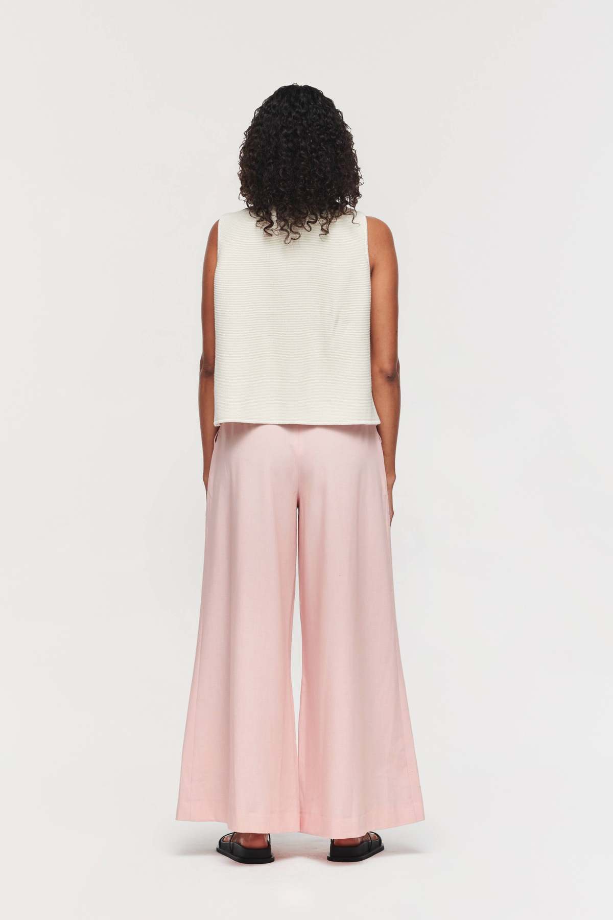Aligne Serene Extra Wide Leg Trousers - Dusty Pink - Image 5 of 5