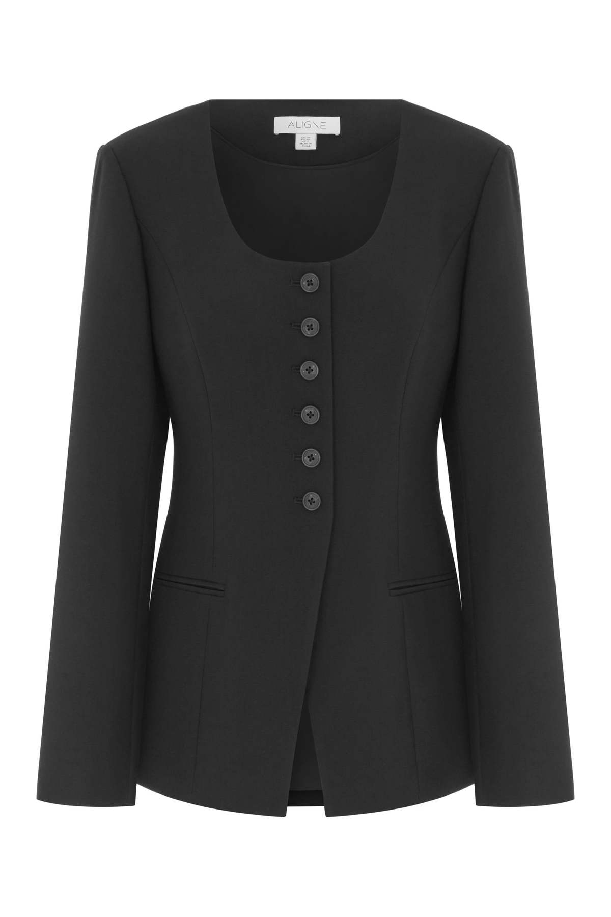 Aligne Daphne Scoop Neck Waisted Blazer - Image 1 of 4
