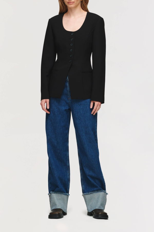 Aligne Daphne Scoop Neck Waisted Blazer