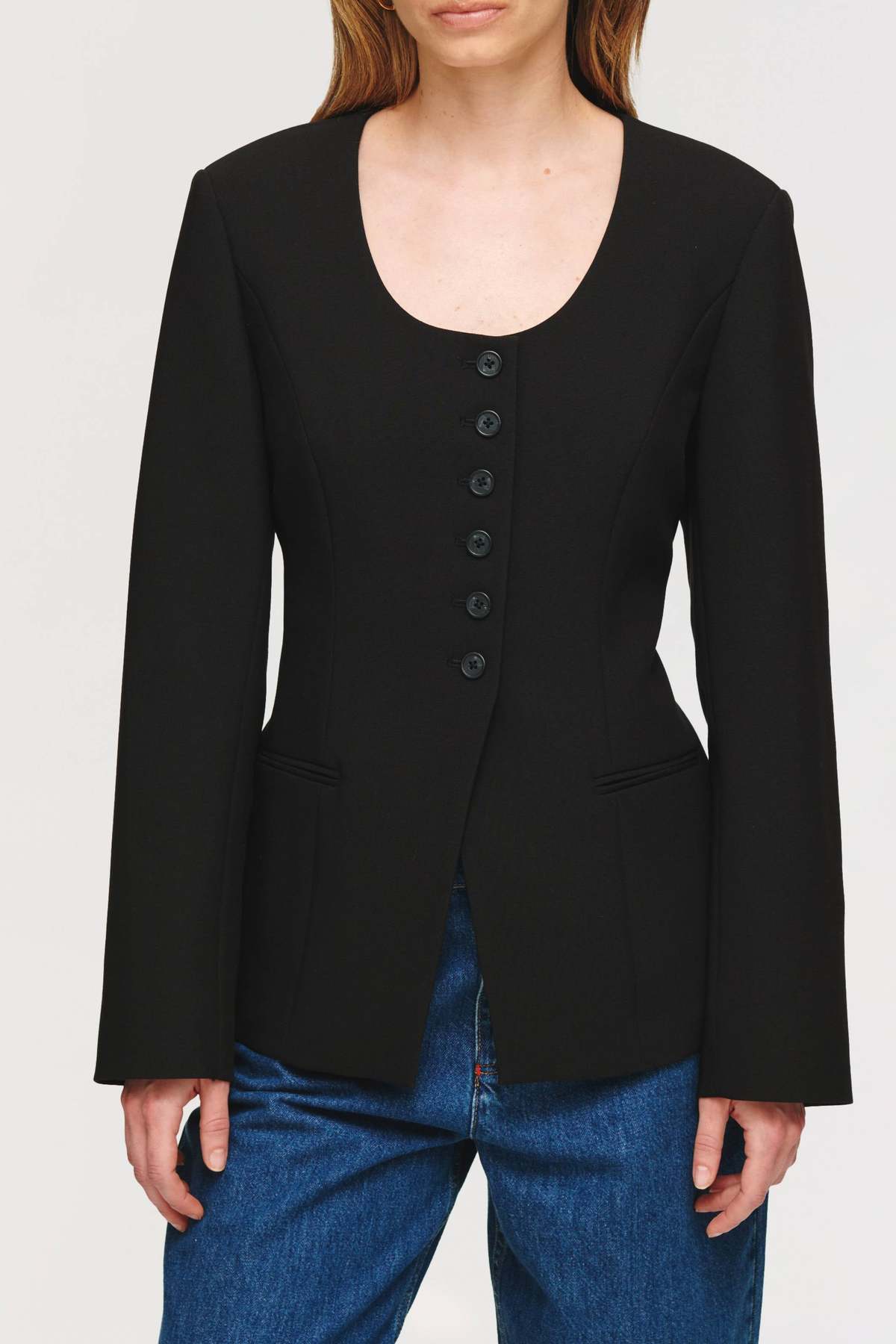 Aligne Daphne Scoop Neck Waisted Blazer - Image 3 of 4