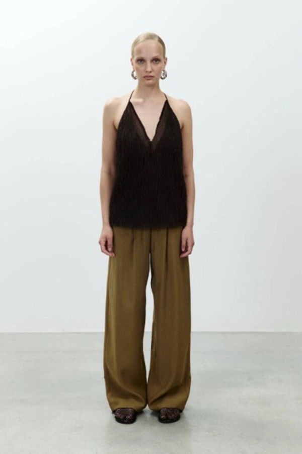 Alysi Wide Pull On Trousers - Olio