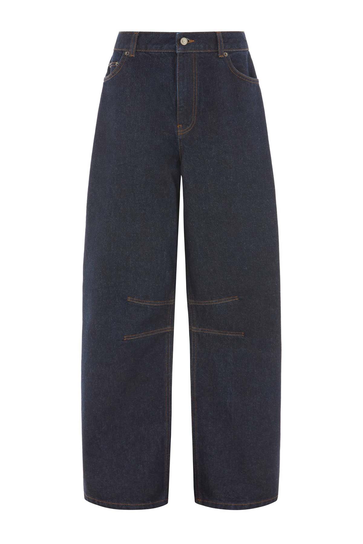 Aligne Mid Rise Rigid Barrel Jeans - Dark Denim - Image 1 of 4