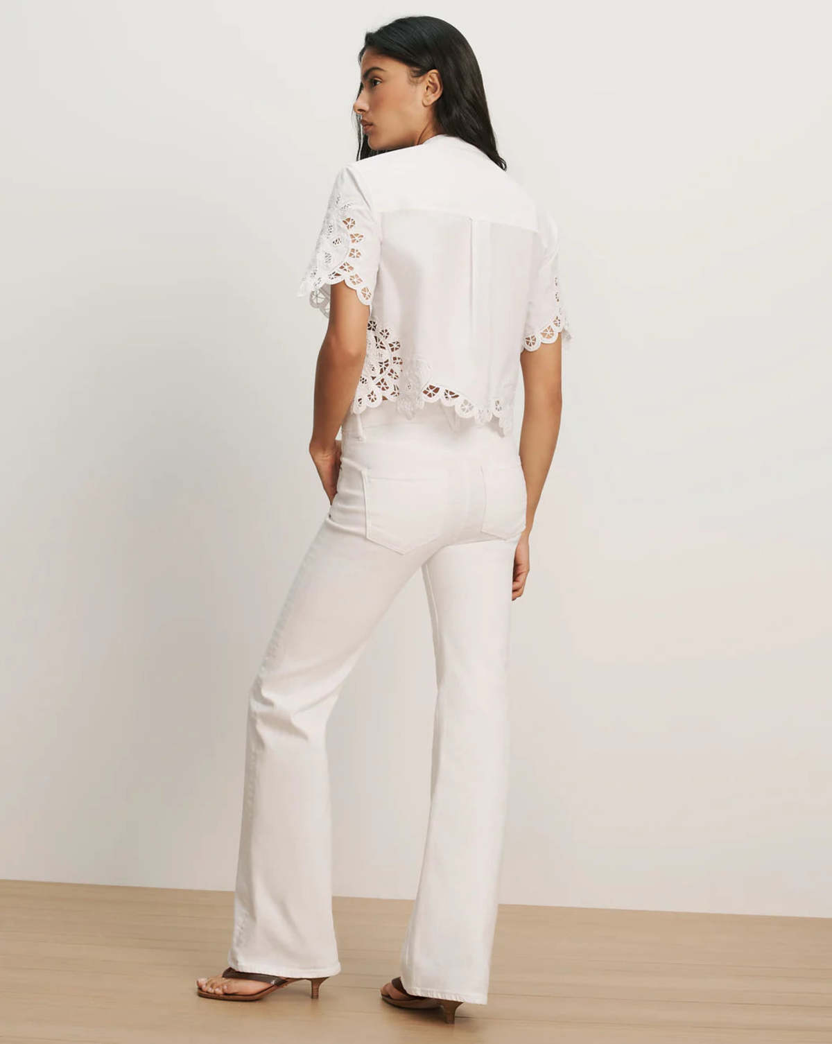 Veronica Beard Aleck Lace Button-Down Shirt - White - Image 2 of 3