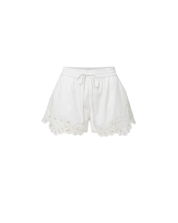 Veronica Beard Vivaldi Lace-Trim Shorts - White