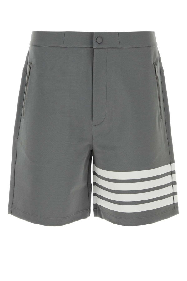 Thom Browne Grey Stretch Jersey Bermuda Shorts