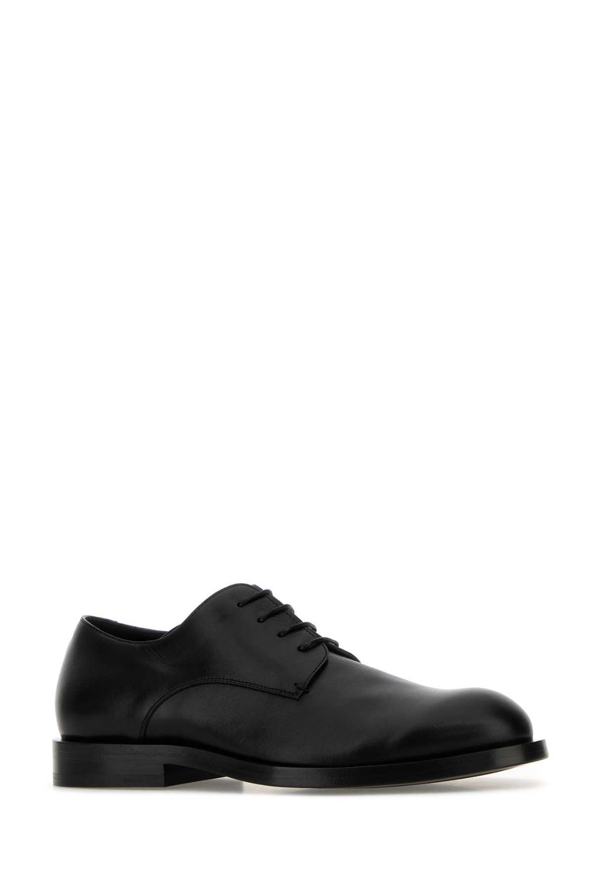 Jil Sander Leather Lace-Up Shoes - Black - Image 2 of 2
