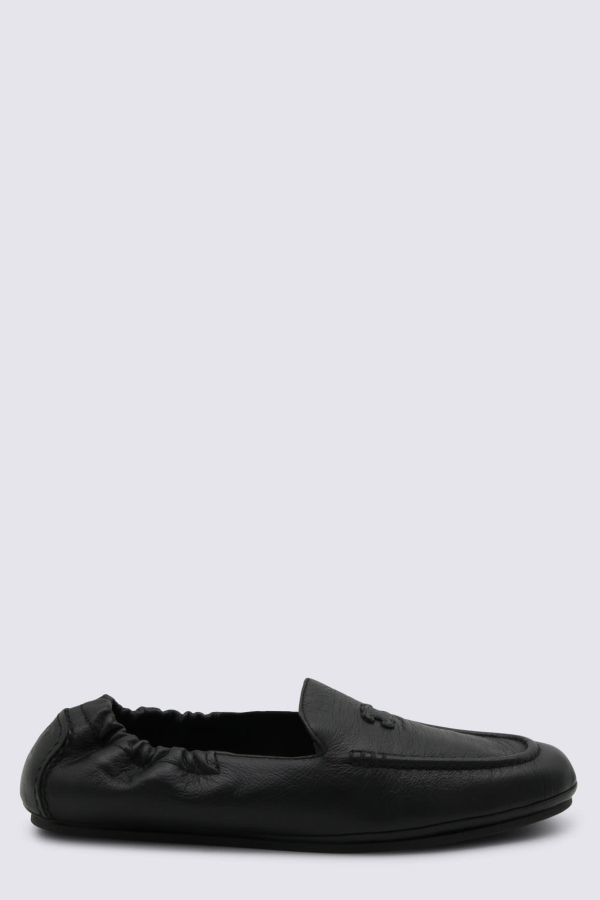 Celine Leather Loafers - Black