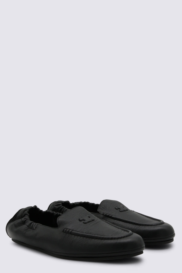 Celine Leather Loafers - Black