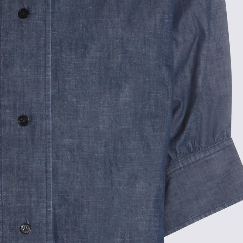 Jil Sander Blue Cotton Shirt