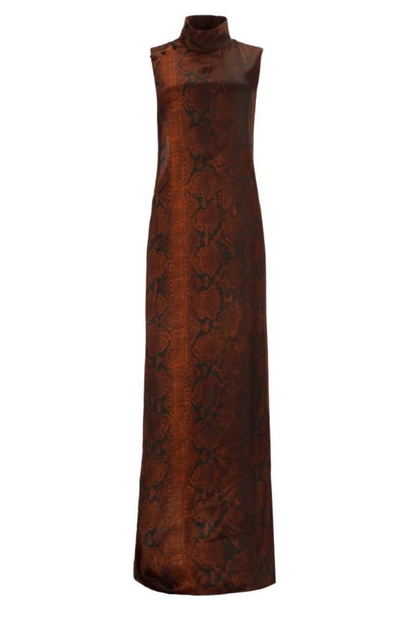 Jean Paul Gaultier Python Print Long Dress - Red