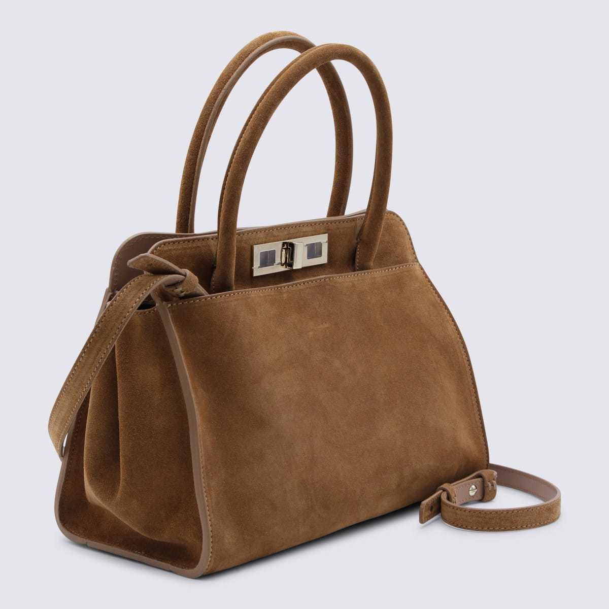 Fabiana Filippi Brown Suede Top Handle Bag - Brown - Image 2 of 4
