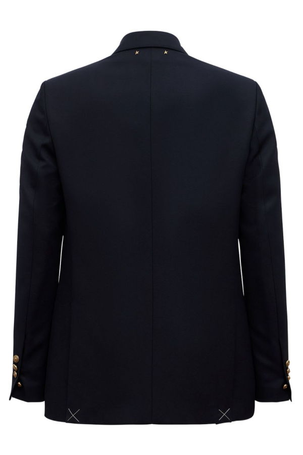 Golden Goose Double-Breasted Blazer With Gold-Tone Button - Blue