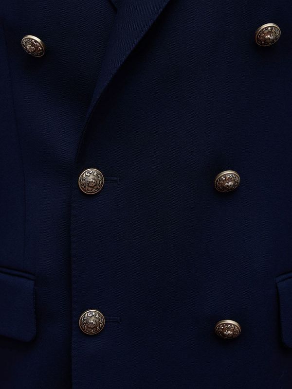 Golden Goose Double-Breasted Blazer With Gold-Tone Button - Blue