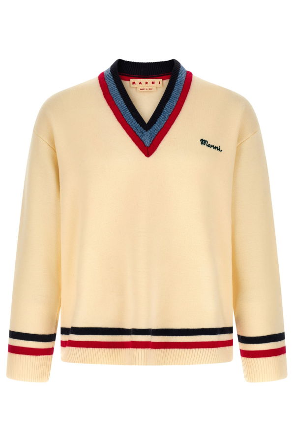 Marni Logo Embroidery Sweater - Beige