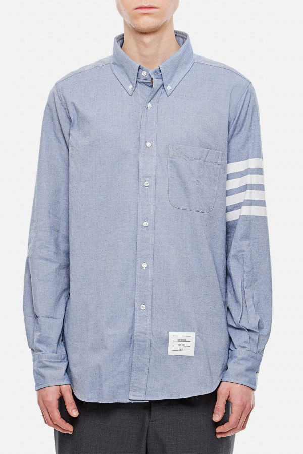 Thom Browne Classic 4bars Cotton Shirt - Clear Blue