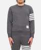 Thom Browne Classic Sweatshirt in Classic Loopback With Engineered 4 Bar - Gray - Thumbnail 1