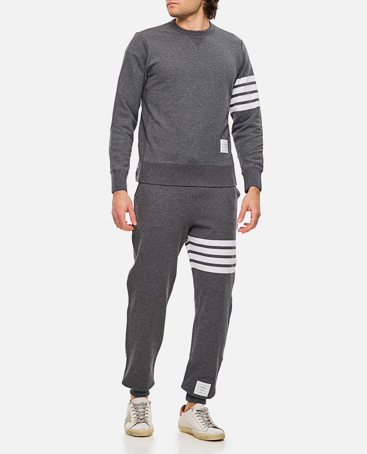 Thom Browne Classic Sweatshirt in Classic Loopback With Engineered 4 Bar - Gray - Image 2 of 4