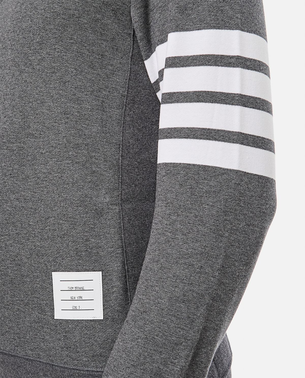 Thom Browne Classic Sweatshirt in Classic Loopback With Engineered 4 Bar - Gray - Image 4 of 4